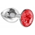 Малая серебристая анальная пробка Diamond Red Sparkle Small с красным кристаллом - 7 см. - Lola Games - купить с доставкой в Братске