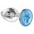 Малая серебристая анальная пробка Diamond Light blue Sparkle Small с голубым кристаллом - 7 см. - Lola Games - купить с доставкой в Братске