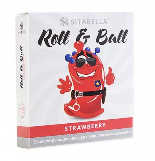 Стимулирующий презерватив-насадка Roll   Ball Strawberry - Sitabella - купить с доставкой в Братске