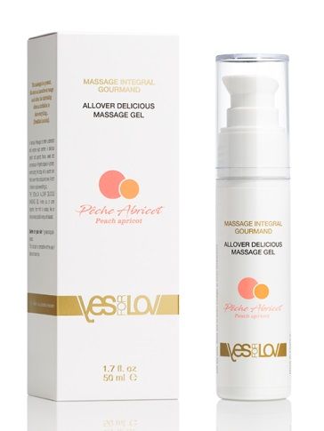 Универсальный массажный гель-смазка Allover Delicious Massage Gel с ароматом персика и аброкоса - 50 мл. - YESforLOV - купить с доставкой в Братске