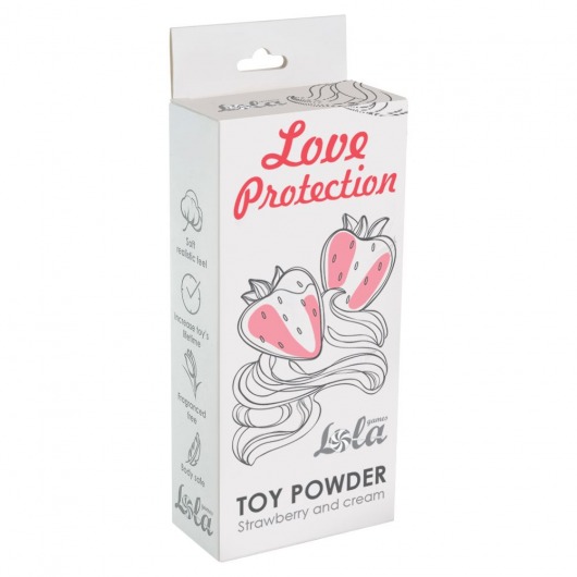 Пудра для игрушек Love Protection с ароматом клубники со сливками - 30 гр. - Lola Games - купить с доставкой в Братске