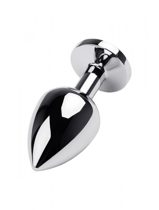 Серебристая коническая анальная пробка с красным кристаллом - 8 см. - ToyFa - купить с доставкой в Братске