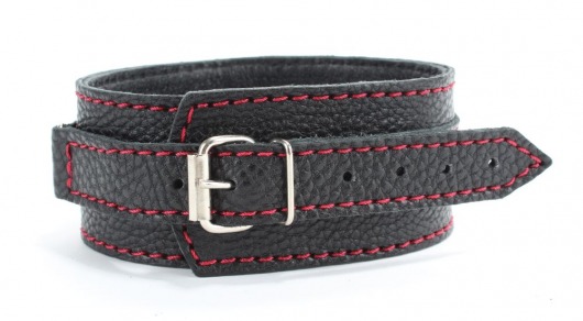 Черный ошейник из натуральной кожи с шипами и D-колечком - БДСМ Арсенал - купить с доставкой в Братске