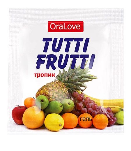 Пробник гель-смазки Tutti-frutti со вкусом тропических фруктов - 4 гр. - Биоритм - купить с доставкой в Братске