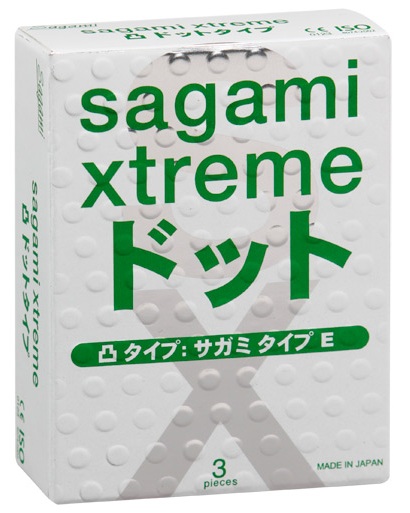 Презервативы Sagami Xtreme SUPER DOTS с точками - 3 шт. - Sagami - купить с доставкой в Братске