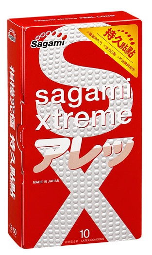 Утолщенные презервативы Sagami Xtreme Feel Long с точками - 10 шт. - Sagami - купить с доставкой в Братске