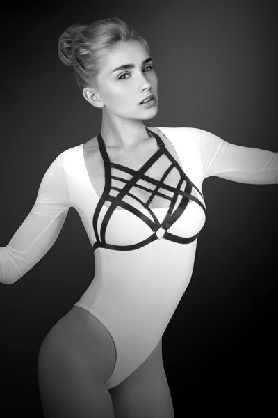 Черная упряжь на грудь Clara - Bijoux Pour Toi - купить с доставкой в Братске