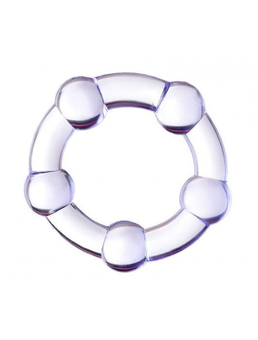 Фиолетовое эрекционное кольцо на пенис с бусинами - Штучки-дрючки - в Братске купить с доставкой