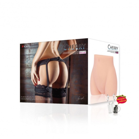 Мастурбатор-полуторс Cherry с вибрацией и двумя любовными тоннелями - KOKOS - в Братске купить с доставкой