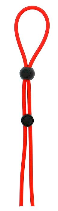 Красное лассо на пенис с двумя бусинами STRETCHY LASSO CAGE - Dream Toys - в Братске купить с доставкой