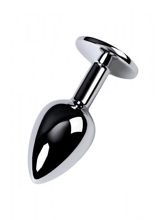 Серебристая конусовидная анальная пробка с фиолетовым кристаллом - 7 см. - ToyFa - купить с доставкой в Братске