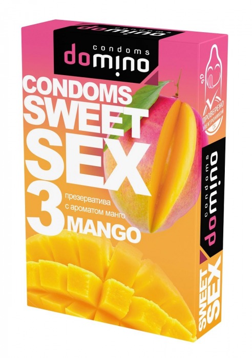 Презервативы для орального секса DOMINO Sweet Sex с ароматом манго - 3 шт. - Domino - купить с доставкой в Братске