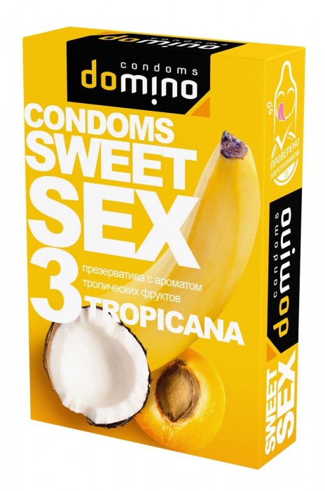 Презервативы для орального секса DOMINO Sweet Sex с ароматом тропических фруктов - 3 шт. - Domino - купить с доставкой в Братске