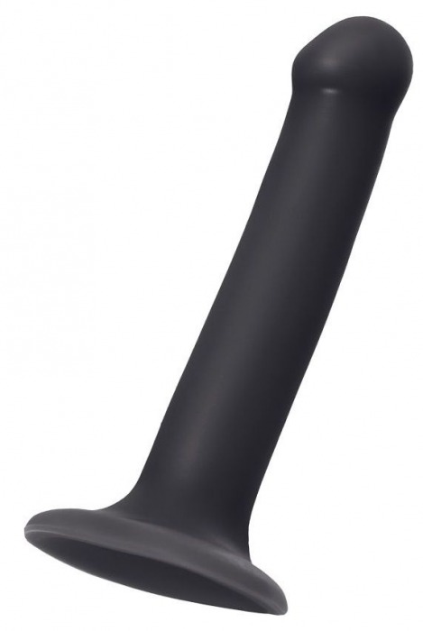 Черный фаллос на присоске Silicone Bendable Dildo M - 18 см. - Strap-on-me - купить с доставкой в Братске