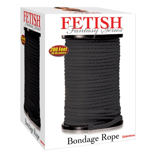 Черная веревка для связывания Bondage Rope - 60,9 м. - Pipedream - купить с доставкой в Братске