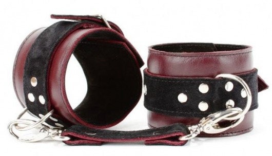 Бордовые наручники Ladys Arsenal на карабинах - БДСМ Арсенал - купить с доставкой в Братске