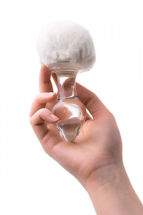 Стеклянная анальная втулка с хвостиком - 9,5 см. - Sexus - купить с доставкой в Братске