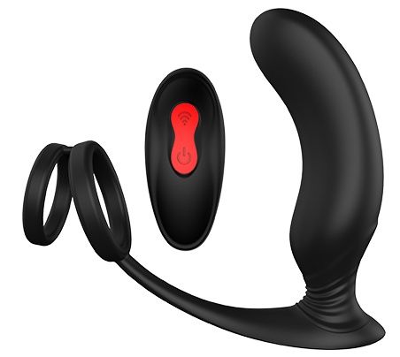 Черный массажер простаты REMOTE P-PLEASER - Dream Toys - в Братске купить с доставкой