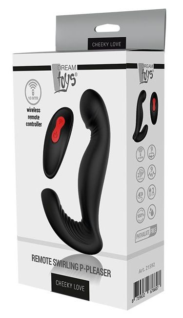 Черный вибромассажер простаты SWIRLING P-PLEASER - Dream Toys - в Братске купить с доставкой