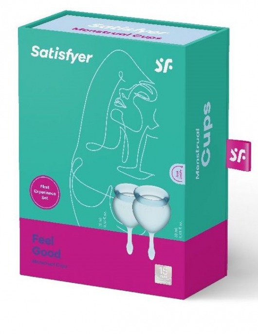 Набор голубых менструальных чаш Feel good Menstrual Cup - Satisfyer - купить с доставкой в Братске