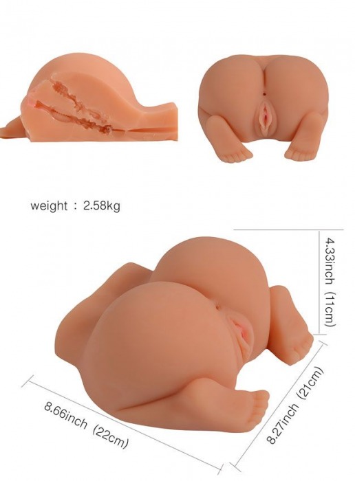 Телесная реалистичная вагина-полуторс SHEQU - SHEQU - в Братске купить с доставкой