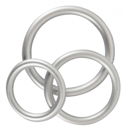 Набор из 3 эрекционных колец под металл Metallic Silicone Cock Ring Set - Orion - в Братске купить с доставкой