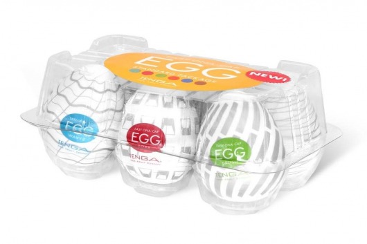 Набор из 6 мастурбаторов Tenga EGG Easy Beat с различным рельефом - Tenga - в Братске купить с доставкой