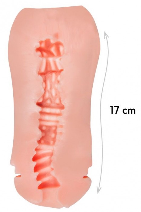 Телесный мастурбатор-вагина Miss в черной колбе - Le Frivole - в Братске купить с доставкой