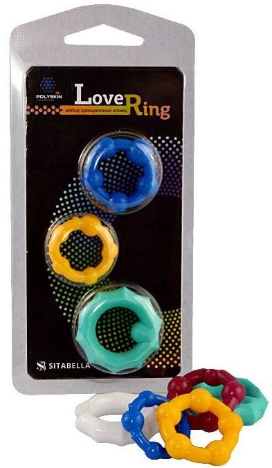 Набор из 3 цветных эрекционных колец Love Ring - Sitabella - в Братске купить с доставкой