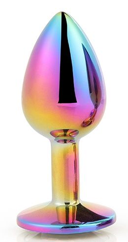Голографическая анальная втулка с радужным кристаллом - 7,1 см. - Dream Toys - купить с доставкой в Братске
