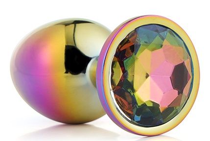 Голографическая анальная втулка с радужным кристаллом - 7,1 см. - Dream Toys - купить с доставкой в Братске