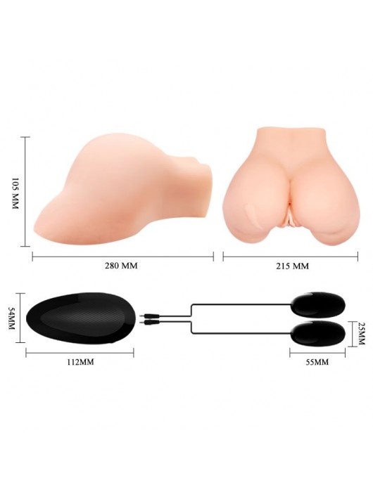 Телесная вибровагина Julie с 2 рабочими отверстиями - Baile - в Братске купить с доставкой