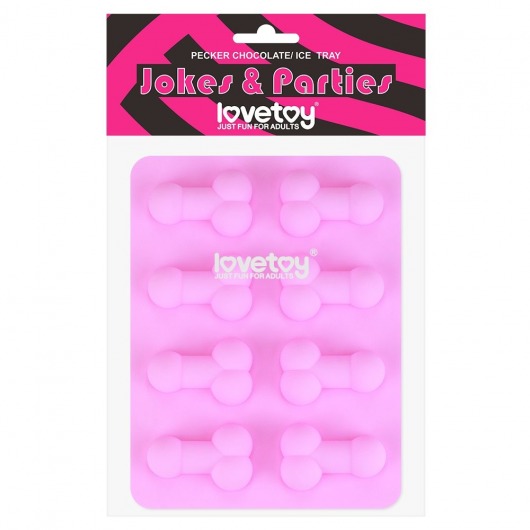 Розовая формочка для льда и шоколада Pecker Chocolate/Ice Tray - Lovetoy - купить с доставкой в Братске