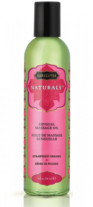 Массажное масло Naturals Strawberry Dreams с ароматом клубники - 236 мл. - Kama Sutra - купить с доставкой в Братске