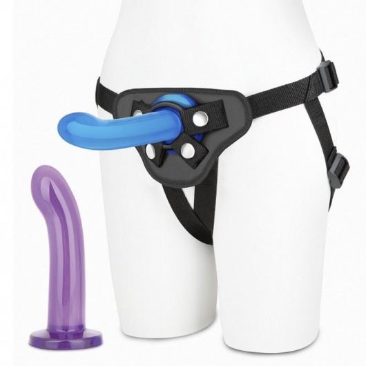 Страпон унисекс Beginners Strap-On с 2 насадками - 15 и 13 см. - Lux Fetish - купить с доставкой в Братске