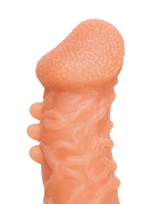 Телесная закрытая насадка с шершавой головкой Cock Sleeve Size S - 13,8 см. - KOKOS - в Братске купить с доставкой