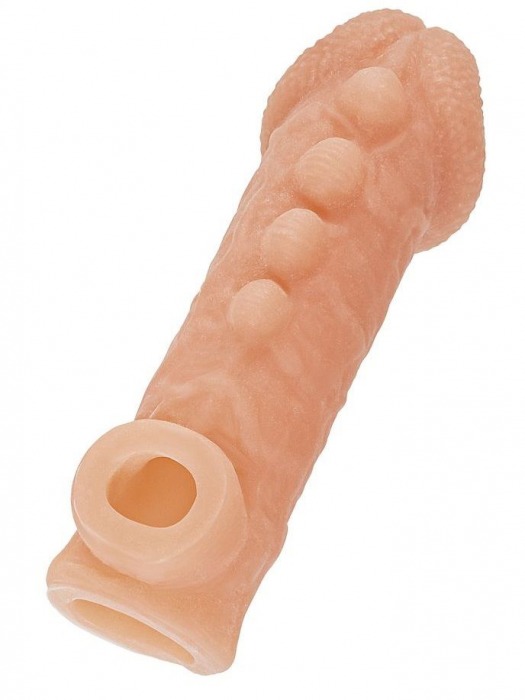 Телесная закрытая насадка с шишечками Cock Sleeve Size S - 13,8 см. - KOKOS - в Братске купить с доставкой