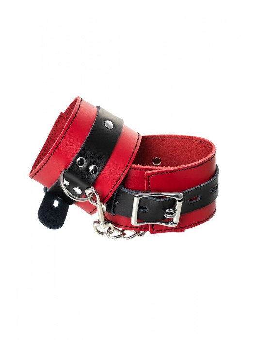 Красно-черные оковы на ноги из кожи - ToyFa - купить с доставкой в Братске