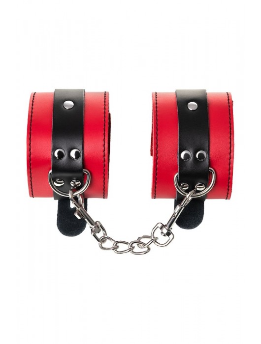 Красно-черные оковы на ноги из кожи - ToyFa - купить с доставкой в Братске