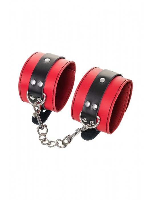 Красно-черные оковы на ноги из кожи - ToyFa - купить с доставкой в Братске