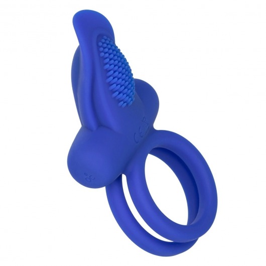 Синее перезаряжаемое эрекционное кольцо Silicone Rechargeable Dual Pleaser Enhancer - California Exotic Novelties - в Братске купить с доставкой