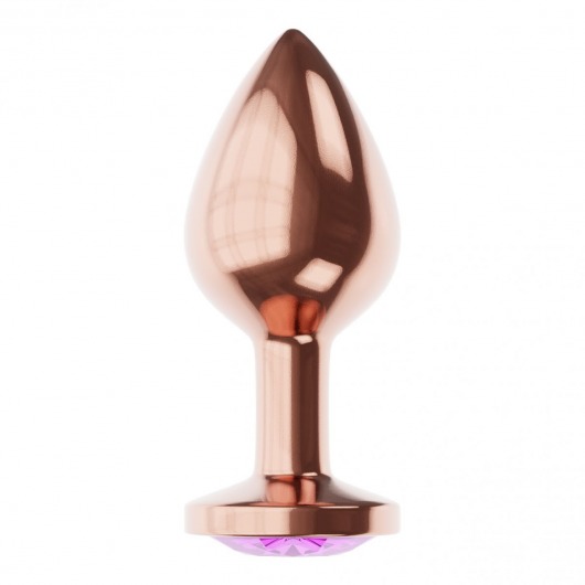 Пробка цвета розового золота с фиолетовым кристаллом Diamond Amethyst Shine S - 7,2 см. - Lola Games - купить с доставкой в Братске
