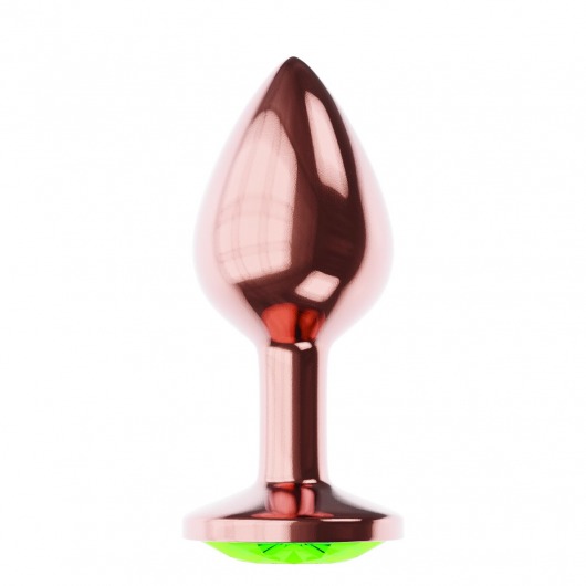 Пробка цвета розового золота с лаймовым кристаллом Diamond Emerald Shine S - 7,2 см. - Lola Games - купить с доставкой в Братске