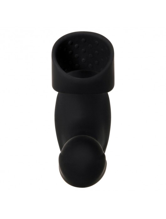 Черный вибромассажер простаты с эрекционным кольцом Strapped   Tapped - Zero Tolerance - в Братске купить с доставкой