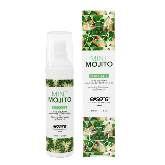 Разогревающее массажное масло с ароматом мохито Gourmet Mint Mojito - 50 мл. - Exsens - купить с доставкой в Братске