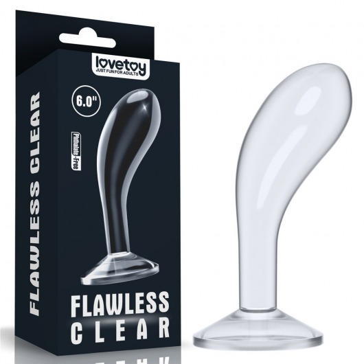 Прозрачный стимулятор простаты Flawless Clear Prostate Plug - 15 см. - Lovetoy - в Братске купить с доставкой