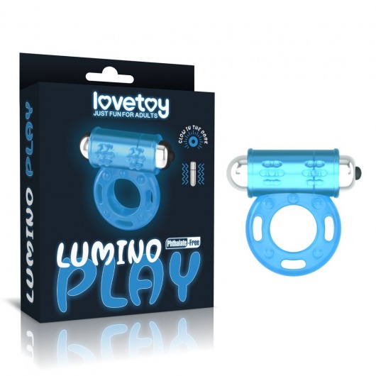 Голубое, светящееся в темноте эрекционное виброкольцо Lumino Play Vibrating Penis Ring - Lovetoy - в Братске купить с доставкой