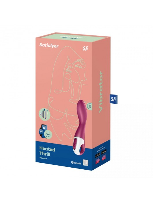 Малиновый вибромассажер для стимуляции G-точки Heated Thrill - 20,6 см. - Satisfyer
