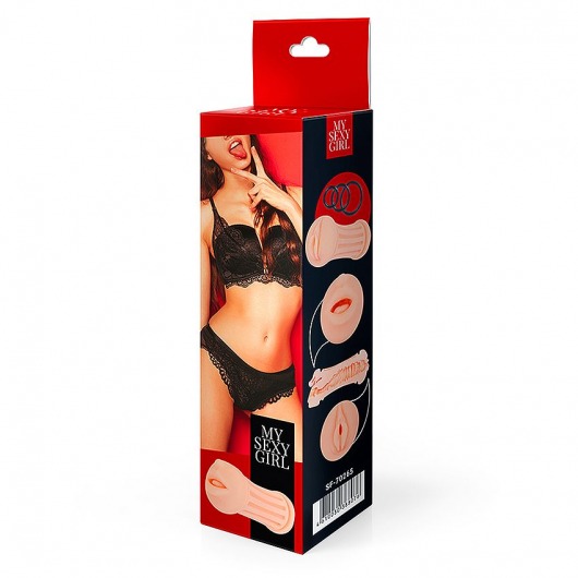 Двусторонний мастурбатор - ротик и вагина - Bior toys - в Братске купить с доставкой