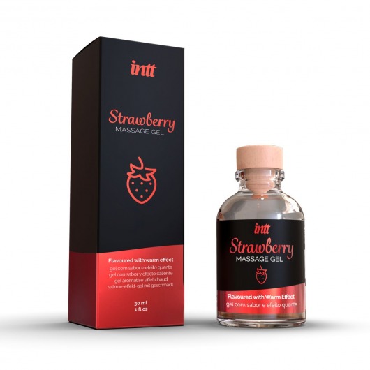 Массажный гель с ароматом клубники Strawberry - 30 мл. - INTT - купить с доставкой в Братске